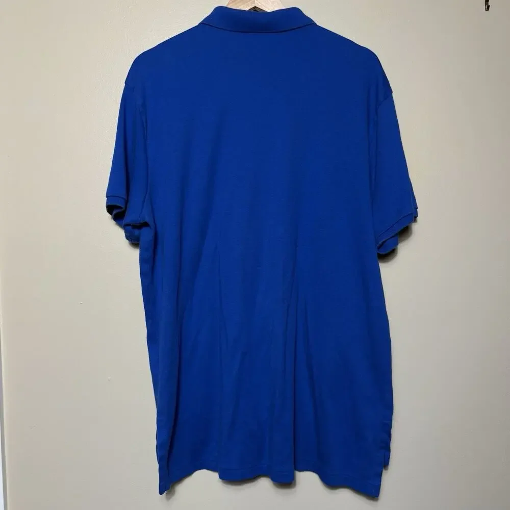 Polo Ralph Lauren Mens Shirt Short Sleeve Polo Blue Preppy Custom Fit XL